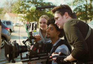 Students in FSU's College of Motion Picture Arts review footage during a film production. FSUFilm remains the nation's No. 4 public film school and climbed to No. 13 overall in The Hollywood Reporter's annual ranking of the nation's best film schools.